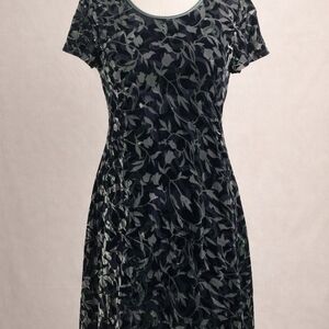 Sigrid Olsen Silk Velvet Floral Dress Size 4
